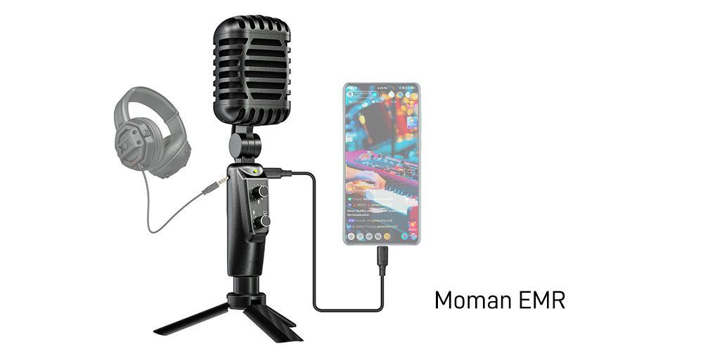 Moman EMR 是一款便宜但多功能的 USB 課堂麥克風。 它可以插入智慧型手機、筆記型電腦和計算機，並幫助您透過 Zoom 會議、Skype 等進行課程。
